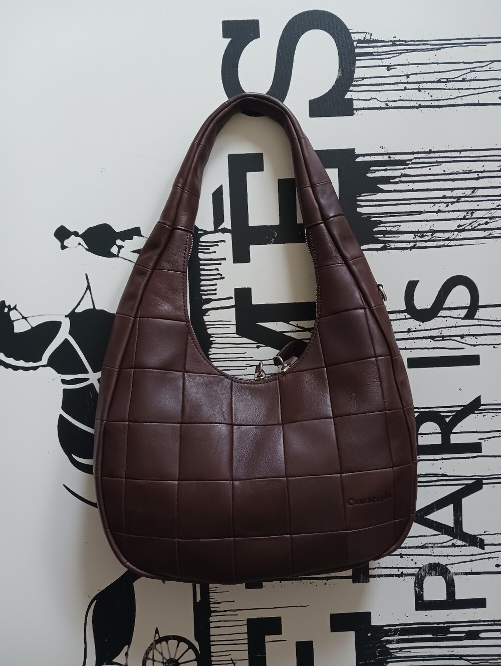COACH Coachtopia Alter Ego Crescent Shoulder Bag, Upcrafted Leather Maple ,woven
